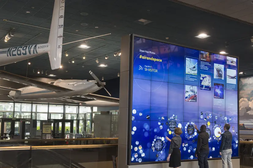 View of the Interactive Wall in the Boeing Milestones of Flight Hall